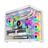 GABINETE GAMER ROUND5 GENOS (ATX/AQUARIO/FRONTAL VIDRO/SEM FAN) (White)