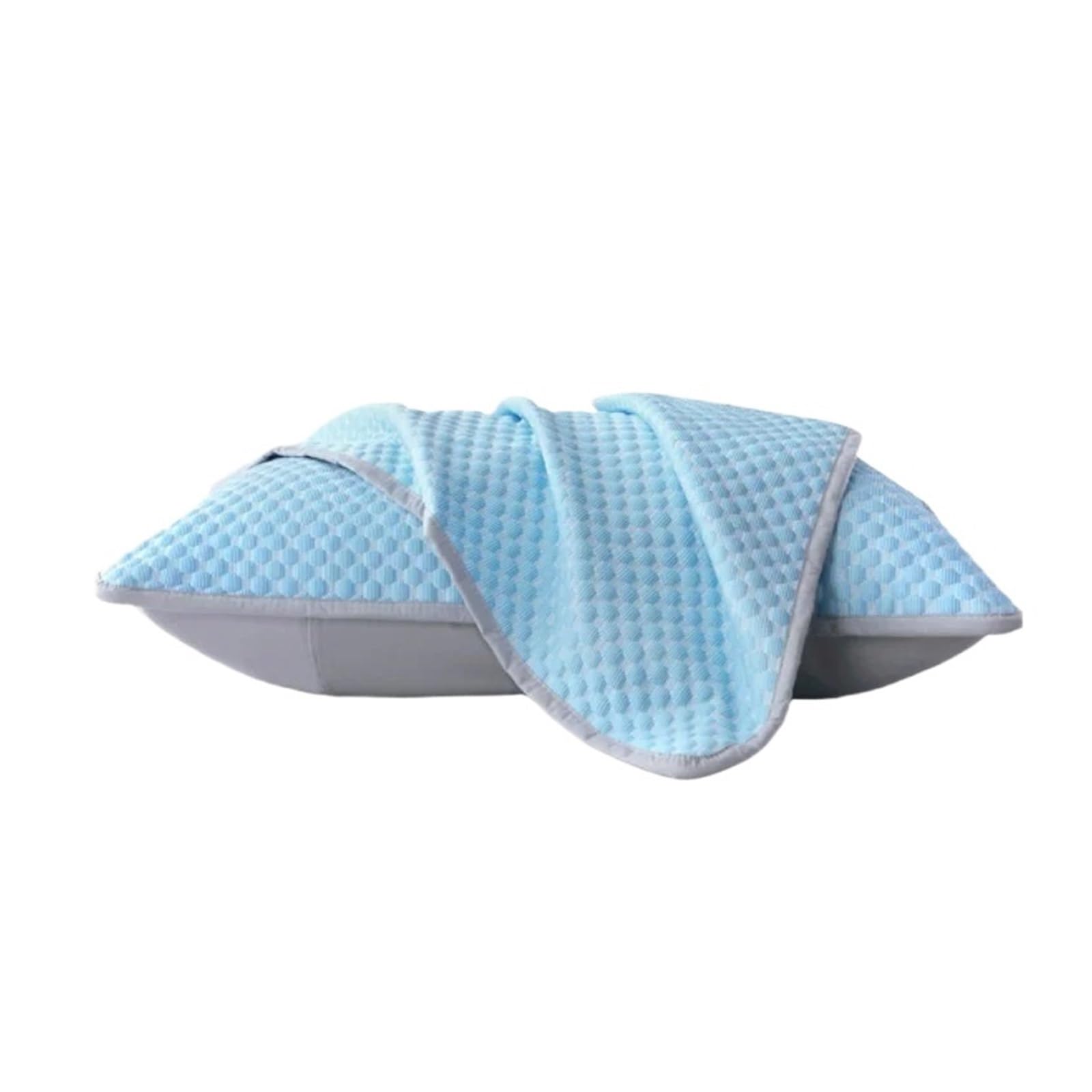 Silk Pillowcase 48x74cm Summer Ice Silk Pillowcase Pure Colour Ice Bean Design Machine Washable Breathable Bedding (Pillow Not Included)