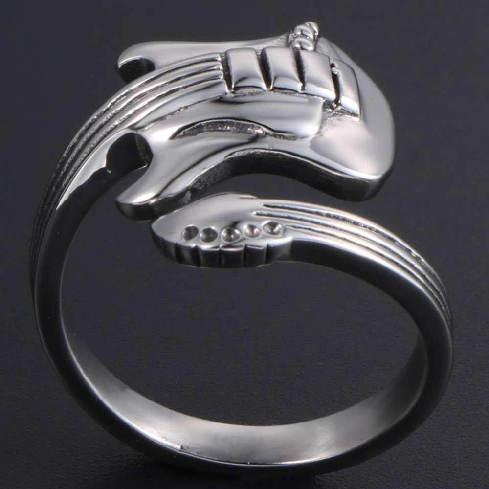 Jude Jewelers Stainless Steel Guitar Style Music Concert Cocktail Party Evening School Graduation Ring image 3