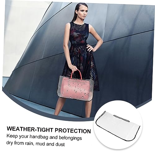 1Pc Transparent PVC Handbag Rain Cover for Outdoor Trips and Tours for Handbags and Tote Bags2