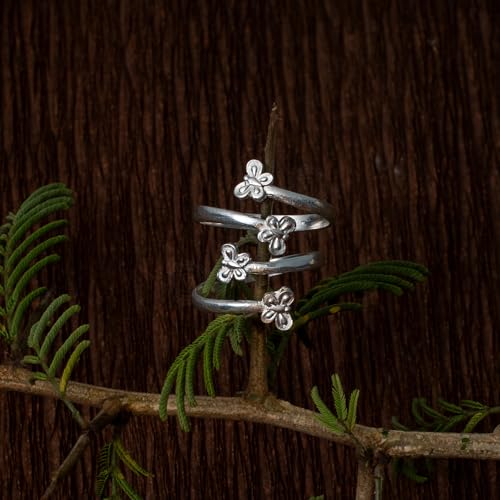 Image of 925 Sterling Silver Peacock Design Toe Ring for Women and Girls | Polish Adjustable Toe Bichiya | Adjustable