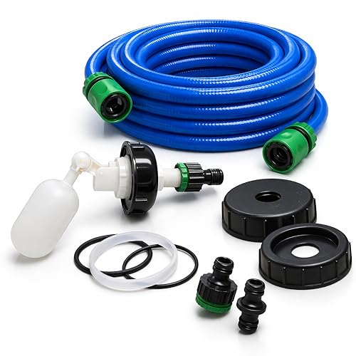 Purely Outdoors Universal Mains Water Adaptor Kit with Float System – Compatible with Aquaroll, Aqua Caddy, Aquarius, Roly Poly, and Water Hog – Includes 7.5m Food Grade Hose & Fittings