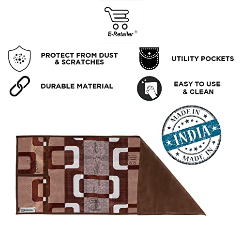 Image of Polyester 3-Layered Microwave Oven Top Cover With 4 Utility Pockets Suitable for Upto 30 Liter (Color- Brown, Size-36x14 Inches)