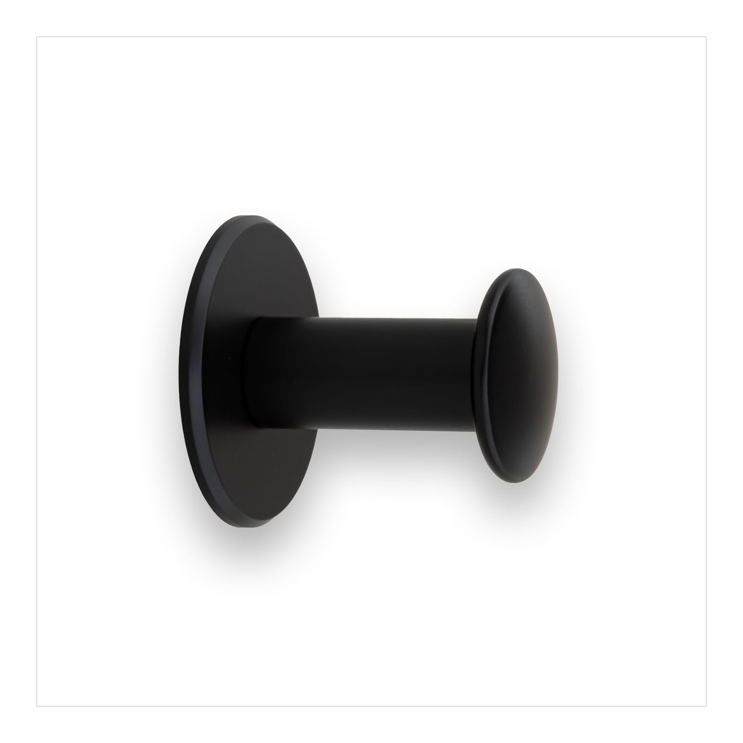 EVI Herrajes | Coat Hook | Stainless Steel-Black Lacquered Finish | for Hanging Clothes, Coats or Towels | Adhesive Towel Rail and/or Screw | 188DUALNG