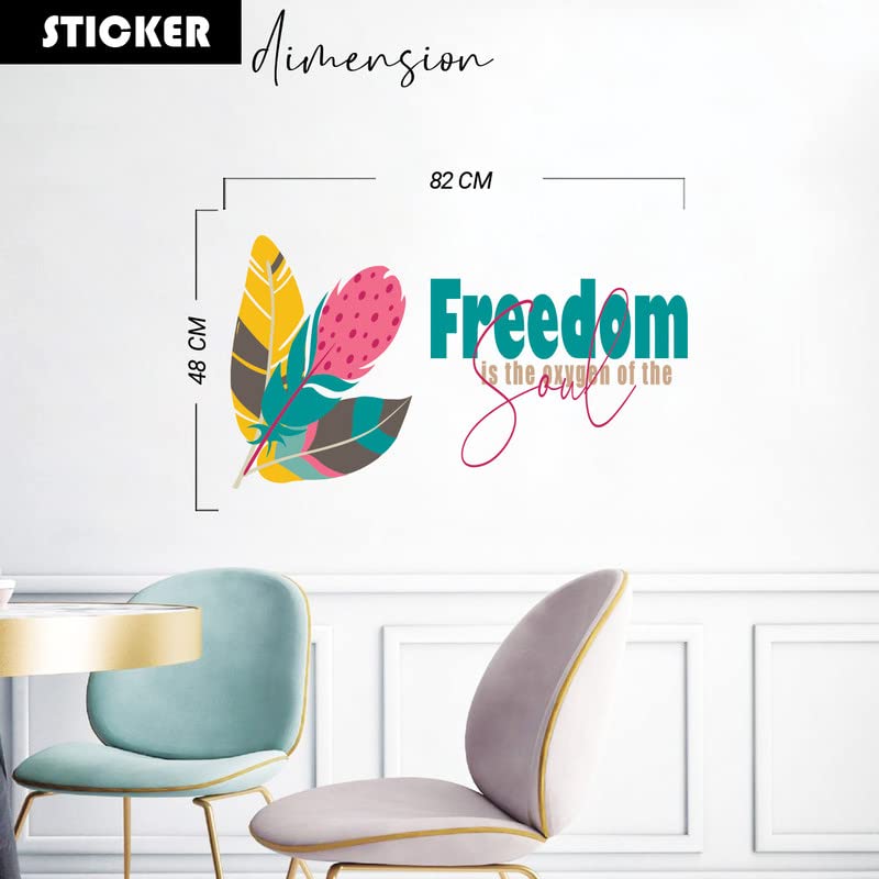 Image of Kotart - Feather and Quotes Printed Wall Decals /Stickers for Home and Living Room Wall Decor