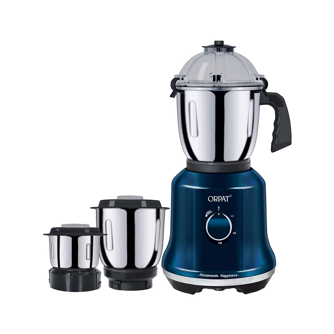 Orpat Mixer Grinder Kitchen Bot Plus 1200W (Metallic Blue)-picture-5