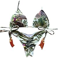 POLPqeD Bragas De Bikini ge Bandeau Beachwear Mujer Traje de baño Traje de baño Push-Up Bikini Trajes de baño Tankinis Set Bikini De Hojas Verdes,XXL