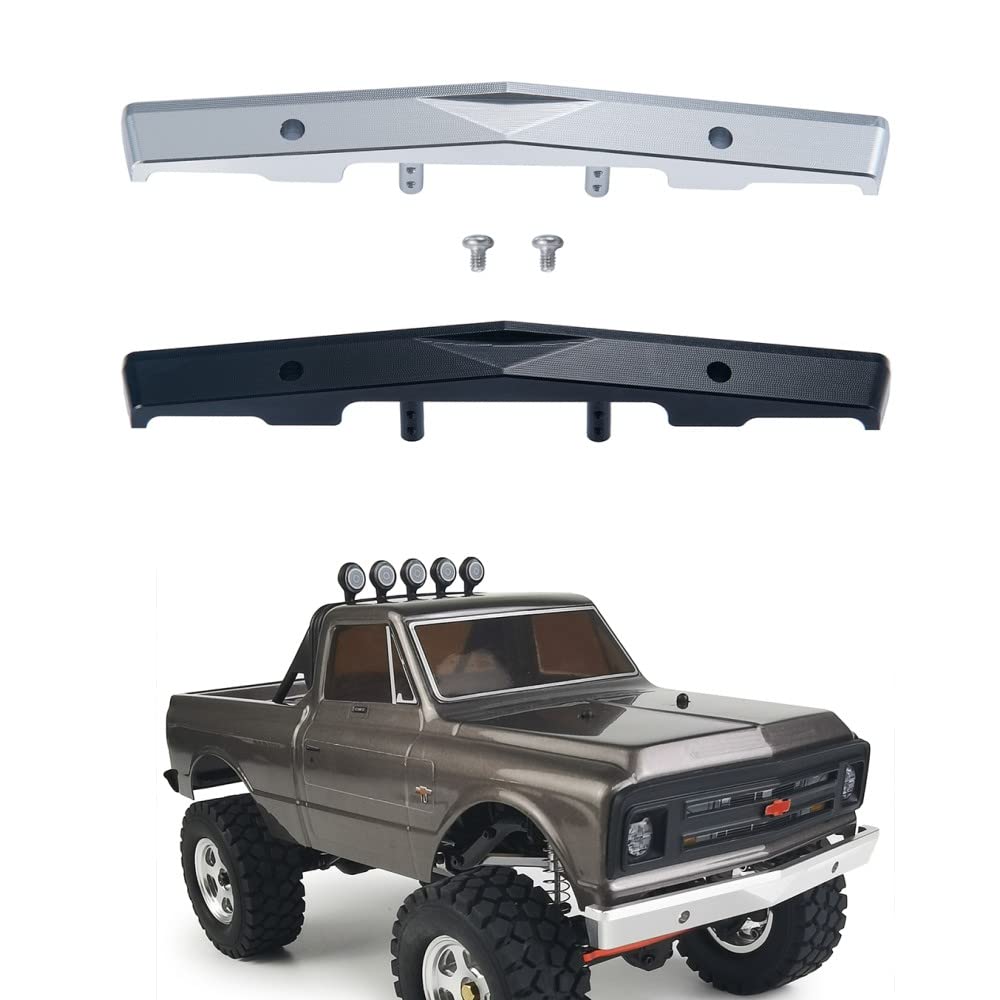 RCLIONS Aluminum RC Front Bumper for Axial SCX24 AXI00001 T1/T2 C10 1/24th RC Crawler Truck Car (Black)