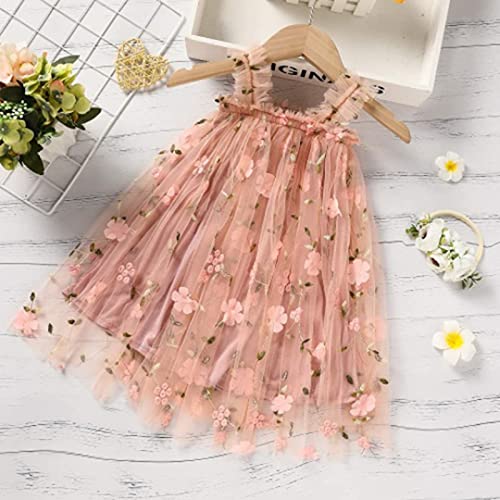Toddler Dress Toddler Girls Sleeveless Floral Tulle Princess Dress Dance Party Dresses Clothes3