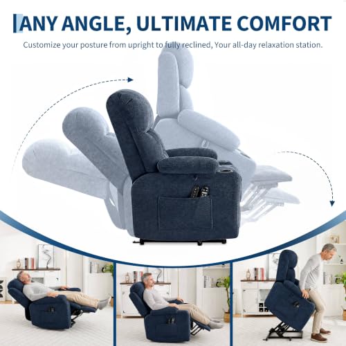 Image of Garvee Oversized Power Lift Recliner Chair with Heat and Massage, Chenille