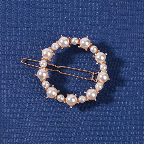 Boho Perle Kreis Haarspange Gold Perle Haarspange Vintage Runde Haarklemme Dekorative Bobby Pin Geometrie Haarschmuck für Frauen und Mädchen Geschenke