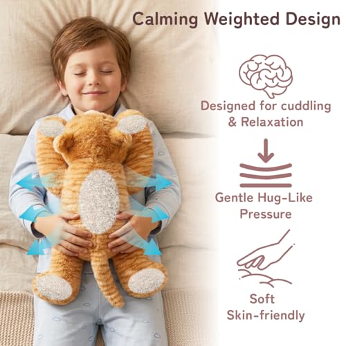 Image of Niuniu Daddy 25 inch | 5 Pound Weighted Orange Cat Stuffed Animal Plushie for Adults & Kids, Large Weighted Lap Pillow for Comfort, Soft Sensory Stuffy Toy as Gift for Holidays
