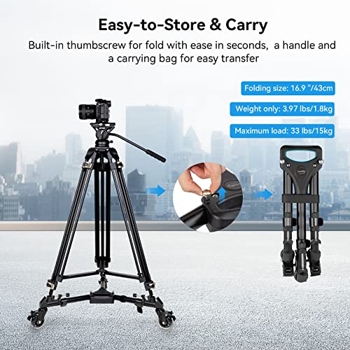 Smallrig 3986 Universal Photography Tripod Dolly, Heavy Duty With 3 Inch Rubber Wheels, Adjustable Legs And Carry Bag, 33 Lbs Capacity Tripod Wheels For Canon For Sony Cameras Camcorder Video Lighting- 3986 thumb #5