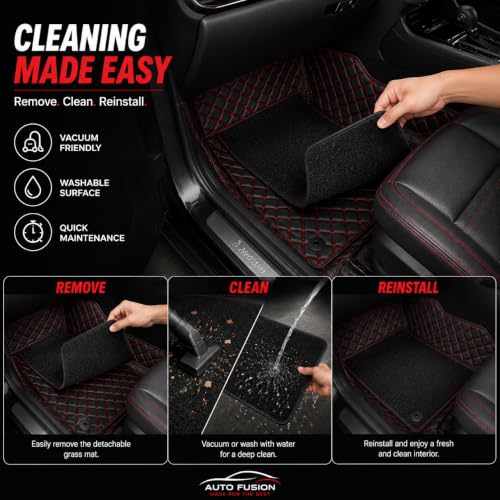 Image of 7D Car Floor Mat for Skoda Kushaq 2026 | Black Red