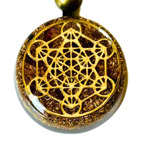 Metatron Cube Pendant Orgone Orgonite Archangel Sacred Geometry Resin Necklace, Natural Black Tourmaline, Balances Chakras, Protects Negative Energy Handmade Holistic Amulet