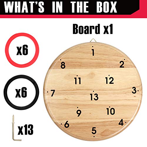 JST GAMEZ Ring Toss Wall Games for Kids and Adults Indoor Outdoor Fun Hook Ring Toss Wall Ring Tossing Game - Thumbnail 3