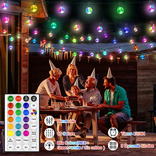 Led Outdoor String Lights, 30Ft Connectable G40 Patio Lights Outdoor Waterproof With 30 Led Bulbs, Rgb Color Changing Cafe Decorative Lights With Remote For Outside Camping Gazebo Party Balcony Decor #TOP4