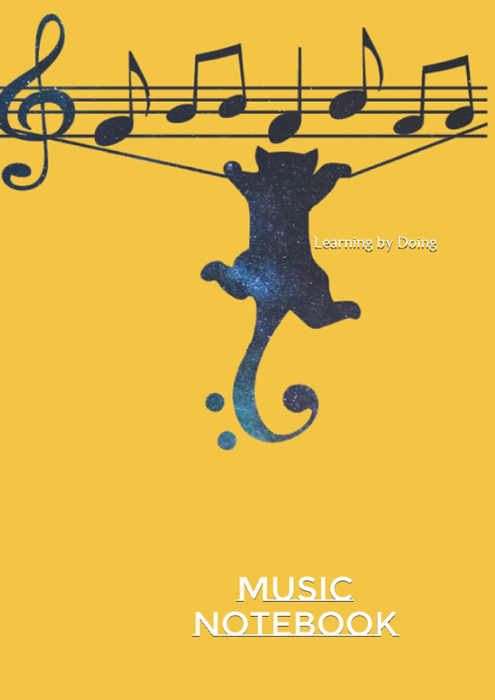 Music Notebook: Staff booklet A4 blank 70 pages / music booklet with staves / staves with 8 staves without auxiliary lines / no clef