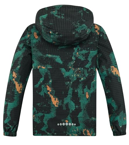 Image of Boys Girls Rain Jackets Waterproof Hooded Fleece Raincoats Lightweight Windbreakers for Kids