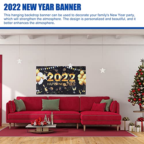 STOBOK 2022 Ano Eve Decorações De Festa Ballon Grande Ballon Impresso Feliz Ano 2022 Sinal Banner Ph