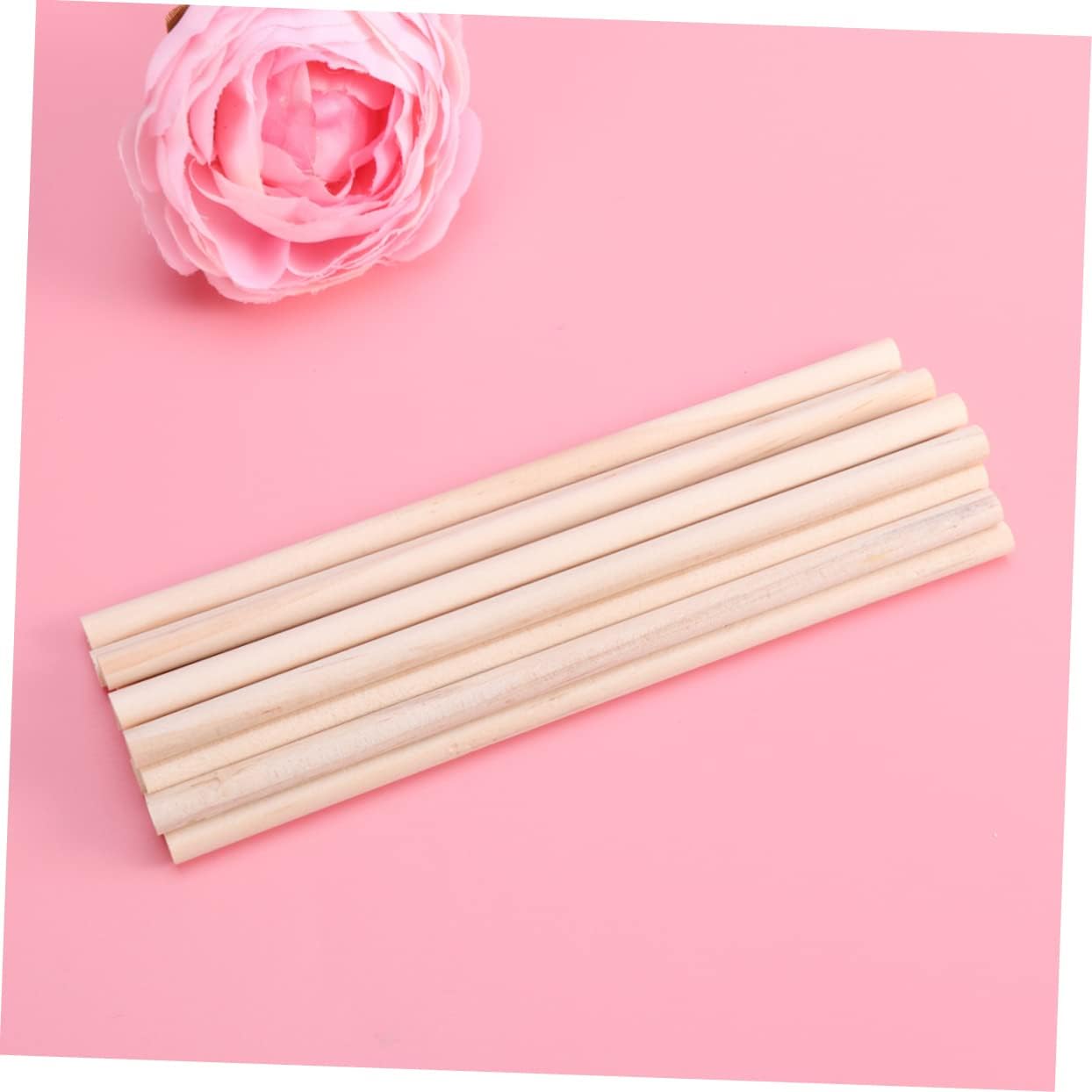 100Pcs Pine Round Wooden Dowel Rods for Crafts and Woodworking DIY image 2