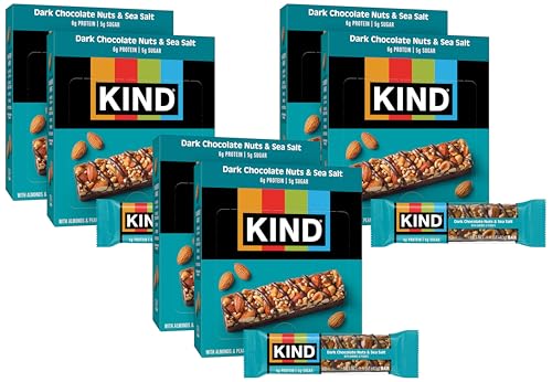 Image of KIND Nut Bars,Dark Chocolate Nuts and Sea Salt,Healthy Snacks,Gluten Free,Low Sugar,6g Protein,24 Count (Pack of 3)