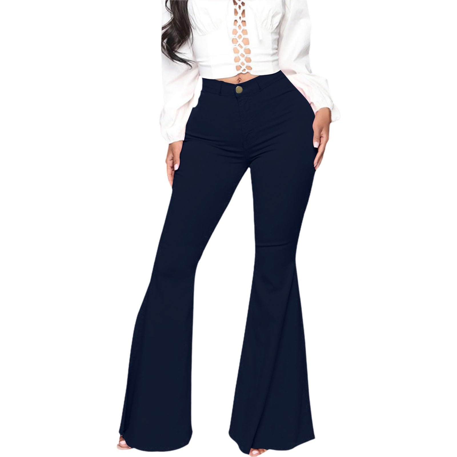 Schlaghose Damen Gym Sporthose Yogahose Freizeit Flared Pants Jazzpants Stretch Weites Bein Leggings Jogginghose Casual Blickdicht Schlaghosen Leggins Elastische Bootcut Freizeithose