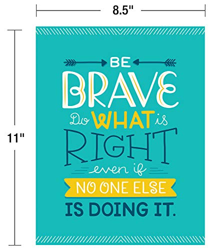 Carson Dellosa 12-Piece Positive Affirmations Posters, Motivational 8.5" x 11" Wall Decor, Growth Mindset Art Set for Bulletin Board, Classroom, Office Decorations, School Counselor Office Must Haves