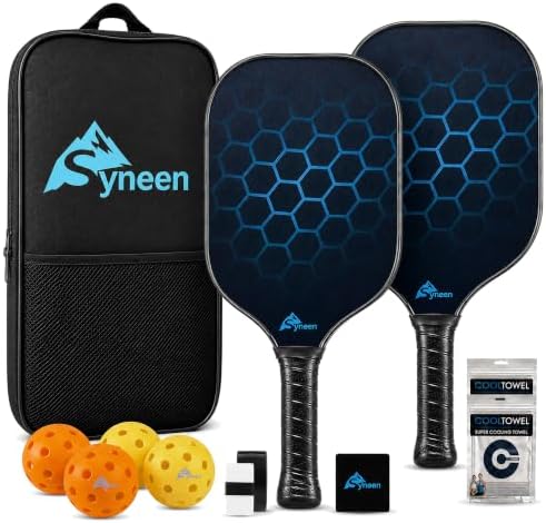 Pickleball Paddle Set of 2 – T700 Carbon Fiber with 16mm Core - C...