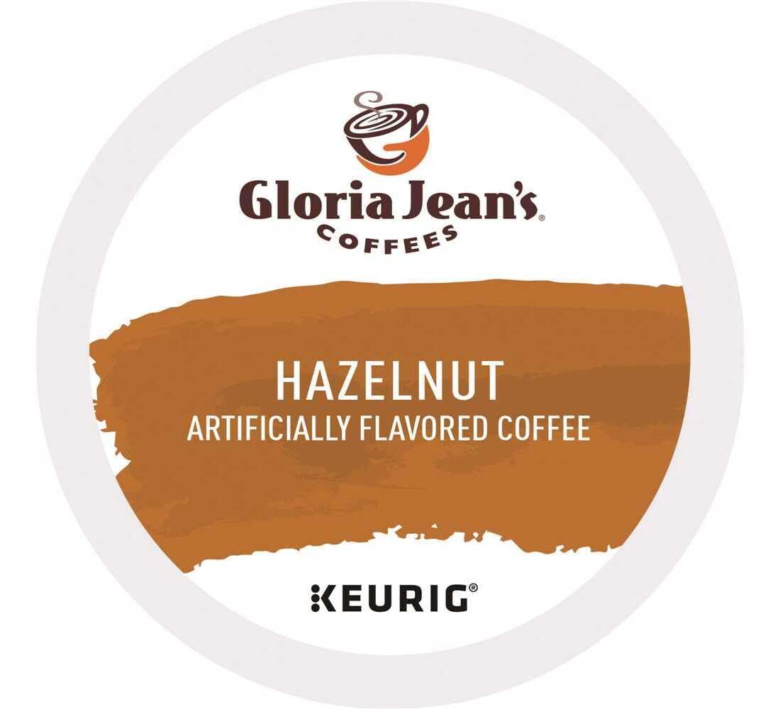 Gloria Jean's Coffees Hazelnut, Single-Serve Keurig K-Cup Pods, Flavored Medium Roast Coffee, 24 Count