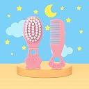 The Cheeky Kidzz Baby Soft Bristles Hair Comb And Rounded Tip Hair Brush For Babies Sensitive Skin Care Grooming BPA Free (PATTERN 369) gallery image