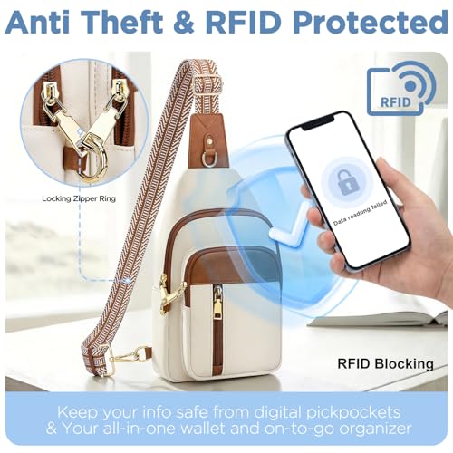 Fiiuos Anti Theft RFID Sling Bag