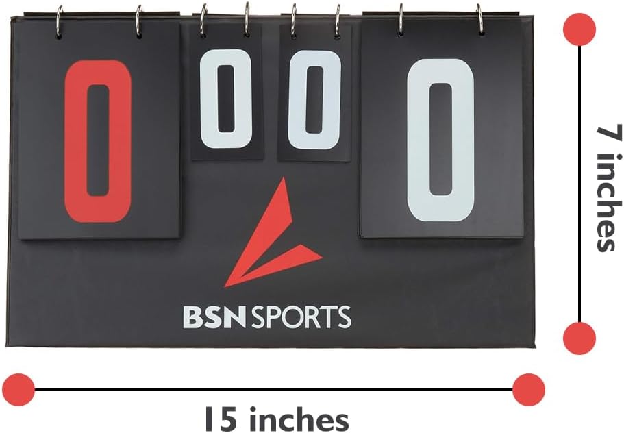 BSN Manual Tabletop Multi-Scoreboard, Double Sided Black, 7"H x 15"W