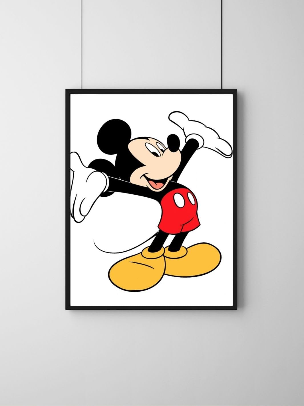 Disneyミッキーマウス クラシックアート Classic Mickey Mouse Poster Red, Yellow & Black Decor | Vintage