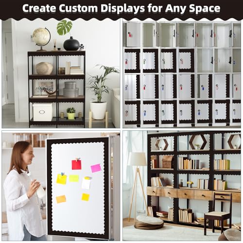30 Pcs Magnetic Borders for Classroom Whiteboard - Black Magnetic Bulletin Board Border Set - Scalloped Chalkboard Border Strips for Teachers, Parents, DIY Home,School & Office Decoration