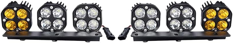 Tri-Zone LED Fog Lights for Ford Bronco 2021-2025 & 2026 Modular Bumper, Dual Color White/Amber DRL & Turn Signal, Works with AUX Switches, Carbon Steel Housing, 2/4-Door (Not for Sport)