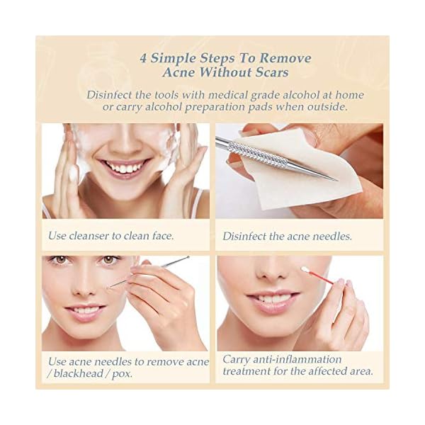 BESTOPE Mitesserentferner Komedonenquetscher Set Pinzetten Set mit Metall-Box Blackhead Remover aus Hochwertiger… – Bild 7