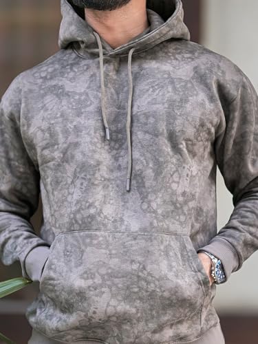 Image of Maniac Mens Spray Printed Hooded Neck Full Sleeve Loopnet Sweatshirt for Men