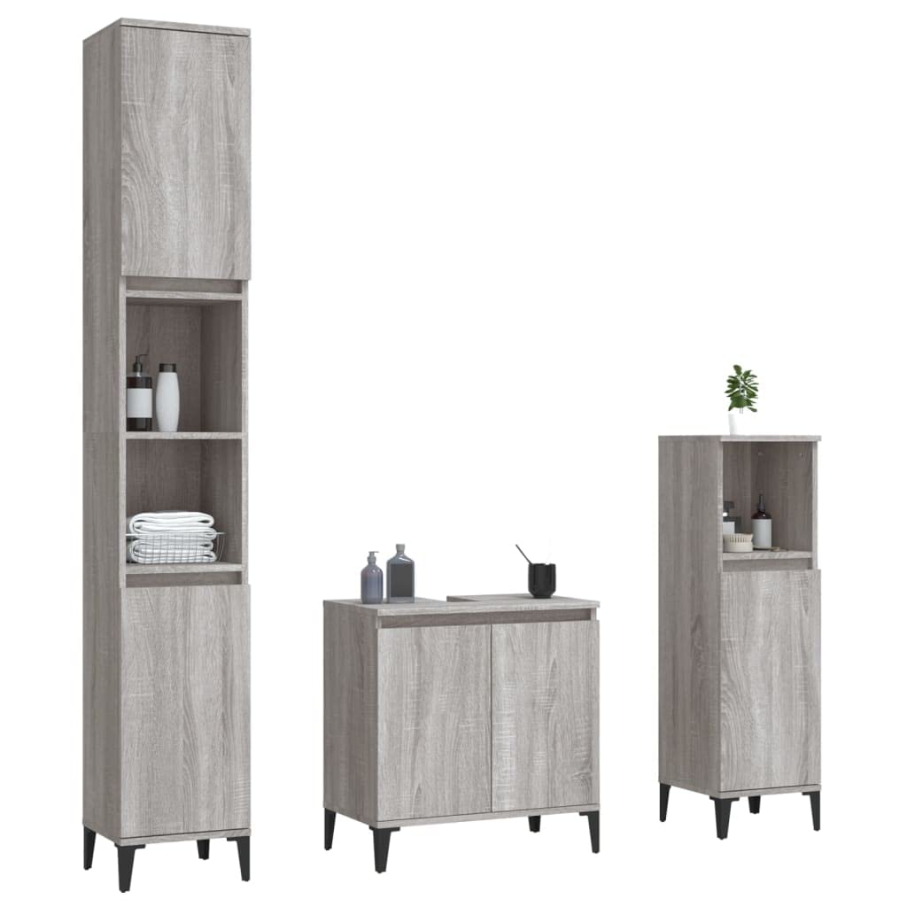 Ensemble d'armoires de salle de bain à fixer au mur - Ensemble de meubles de salle de bain élégants avec rangement - Ensemble de meubles de salle de bain modernes avec pieds en métal