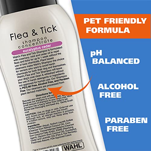 Wahl Flea & Tick Repelling Dog Shampoo For Pets – Defense Formula With Eucalyptus Cedar & Rosemary – 24 Oz - 820007A #TOP2