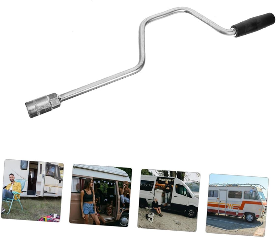 Trailer Rv Jack Crank Handle 60cm Heavy Duty Automotive Accessory for Camper Stabilizer and Leveling Scissor Jacks, Replacement Tool for Travel Trailer and Pop-up Camper