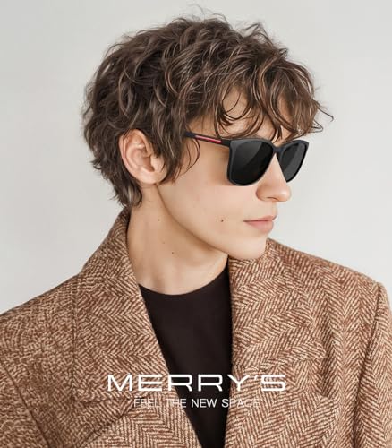 MERRY'S Square Polarized Sunglasses for Men Women Ultralight Shades Driving Fishing Golf UV400 S86682