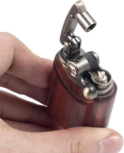 Miniatura 4 de Caja de madera de palisandro Tipo antiguo Soft Flame Rocker Arm Petrol Kerosene Lighter