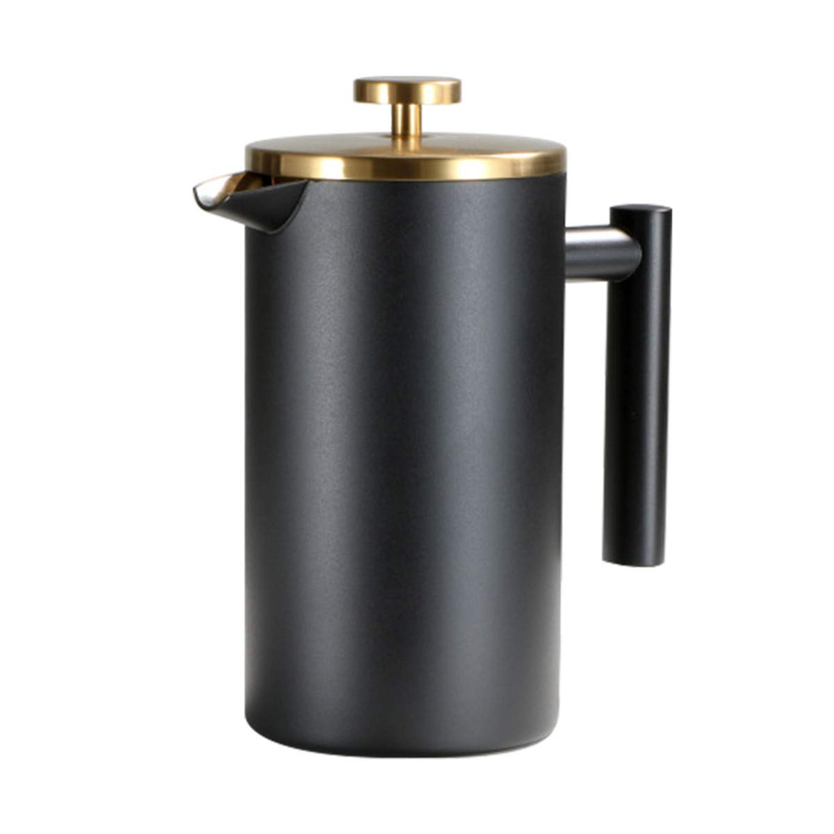 French Press Coffee Maker, 304 Stainless Steel Hand Brewed Coffee Pot Brewing Tea Pot Double-Layer Filter French Press Pot Tea Maker, Suitable for Travel Portable Coffee Machine,Black,350ml