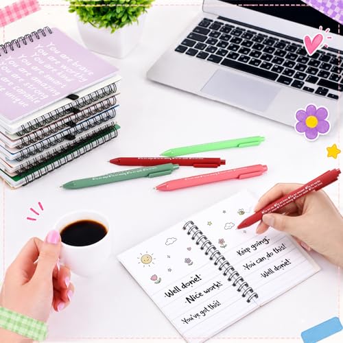 Image of Thenshop 60 Pcs First Day of School Encouragement Supplies 30 Self Care Notebooks Journals and 30 Positive Affirmation Pens Mental Health Wellness Gifts for Teacher Counselor Student (You Are)