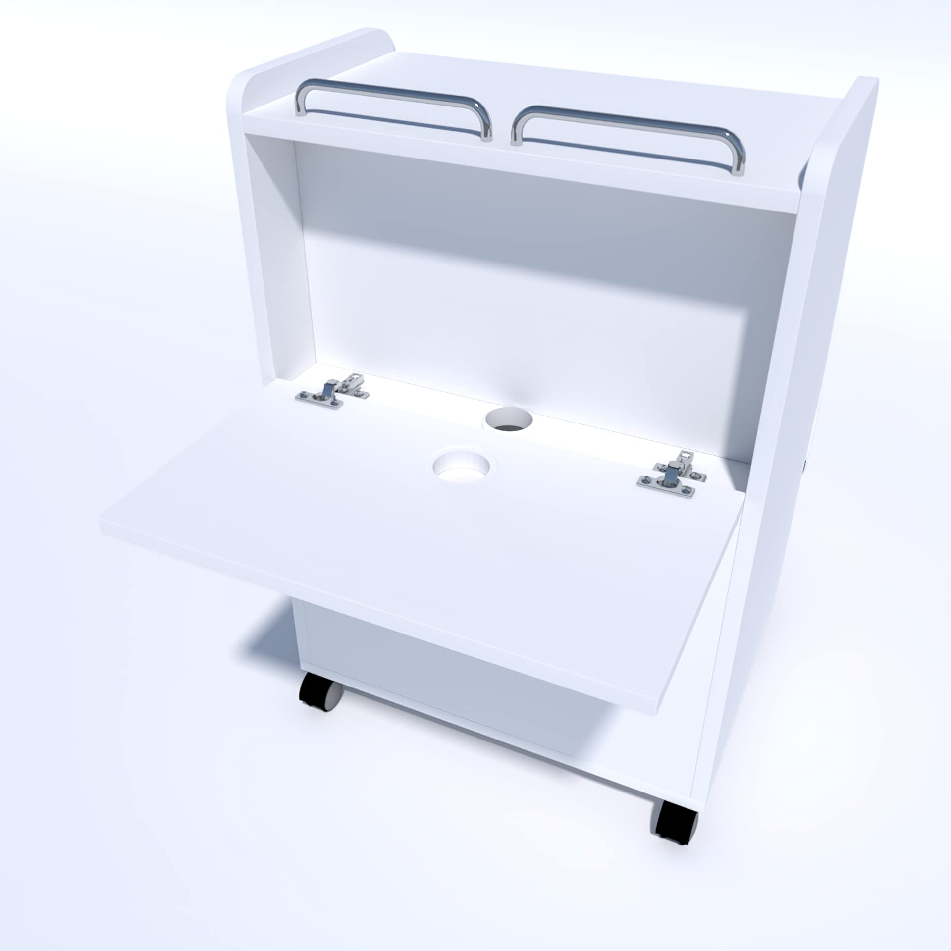 MOBILE CON CASSETTO STERILIZZATORE CARRELLO PER ESTETISTE CENTRI BENESSERE E SPA Bianco