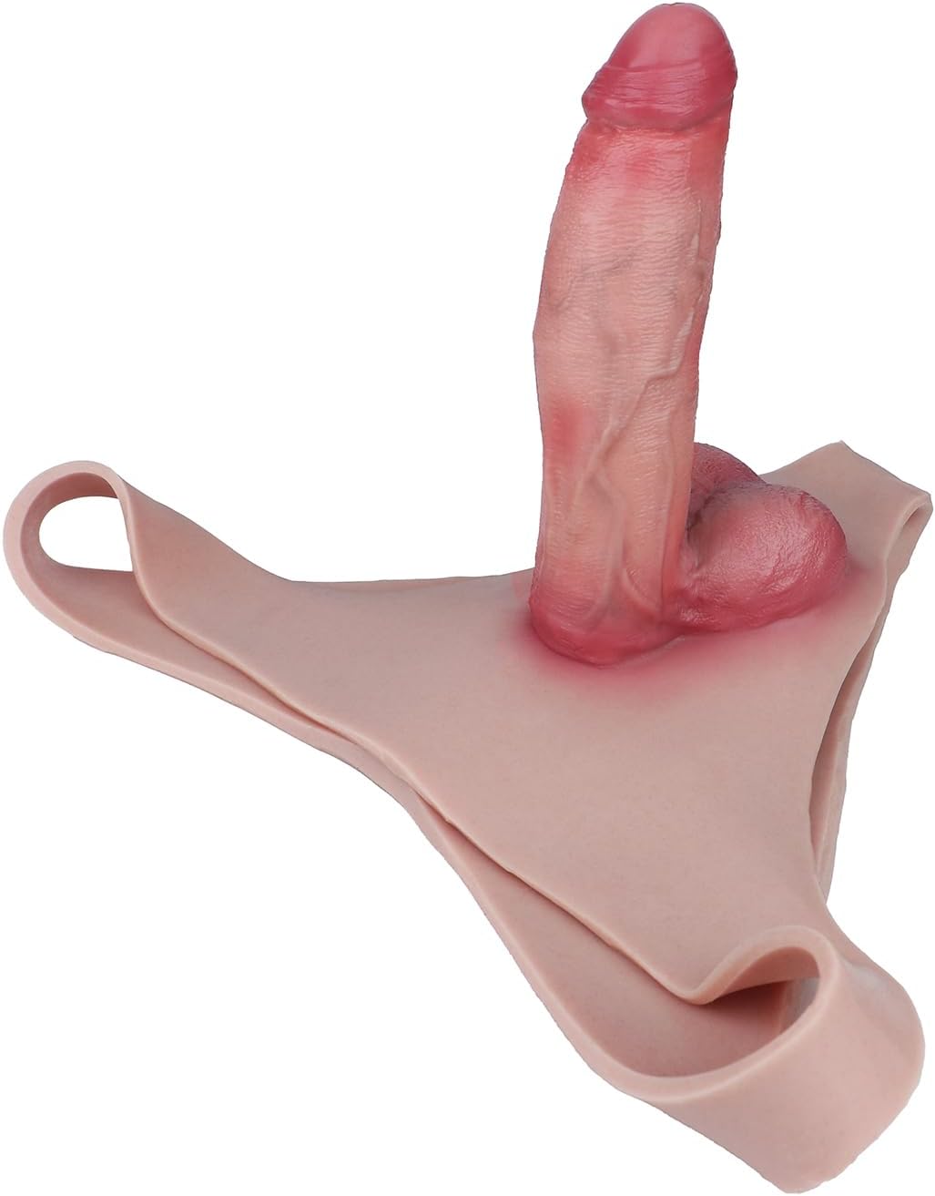 Triangle Shape Soft Silicone Thick Penis Panty Sleeve, Reusable Man Dildo Panties with 7.09in Penis Adult Sex Toy for Men
