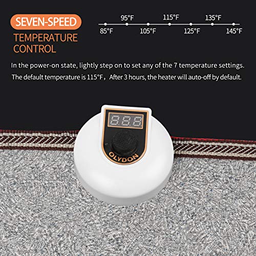 Electric Heated Floor Mats Under Desk, Heated Foot Warmer - 110v Toes Warming Heater for Office and Home(Stone grain) - Thumbnail 5