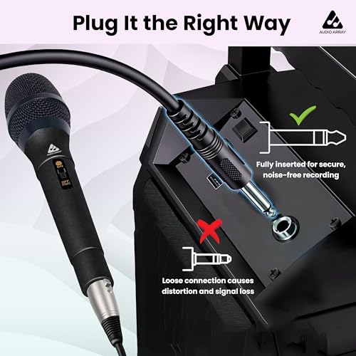 Image of Audio Array Dynamic XLR to TRS Microphone | 24Bit /48kHz | Cardioid Pickup | Metal Body & 14mm Diaphragm 3M Cable | for Podcast, Streaming, Vocal Recording & Studio Use | AM-C50