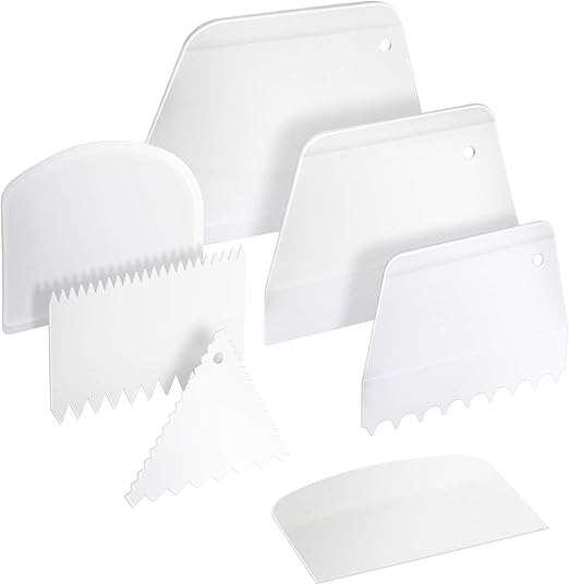 Amazon.com: Teenitor Cake Scraper Cake Smoother, 7 Pcs Dough Scraper ...